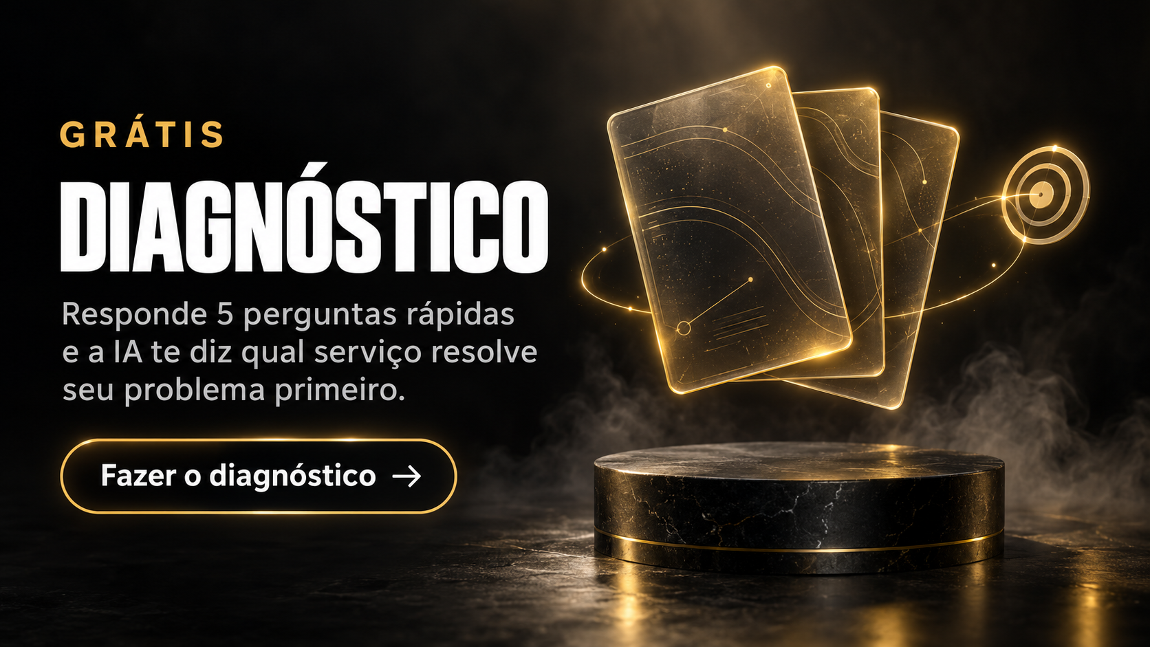 Diagnóstico grátis: responde 5 perguntas rápidas e a IA diz qual serviço resolve seu problema primeiro
