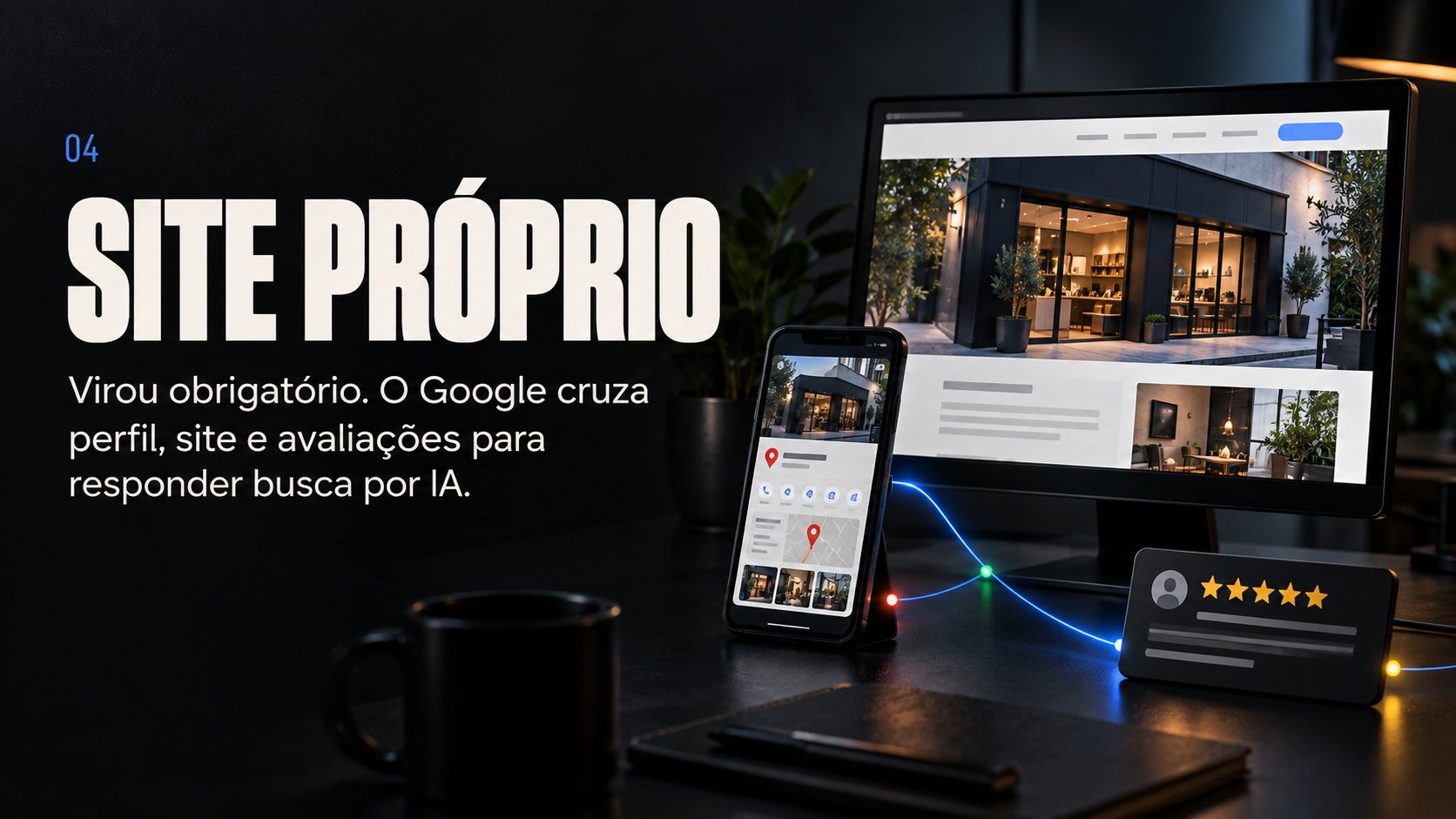 Site próprio: virou obrigatório, o Google cruza perfil, site e avaliações